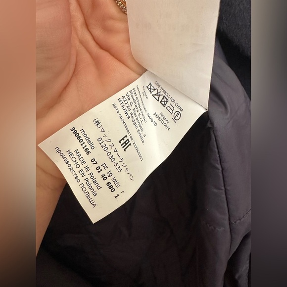 Max Mara Leisure Blu Notte Clava Coat NWT Size 6 - Picture 10 of 14